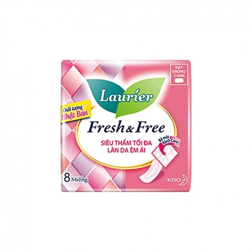 Băng Vệ Sinh Dày Không Cánh Laurier Fresh & Free 8 Miếng Băng Vệ Sinh Dày Không Cánh Laurier Fresh & Free 8 Miếng